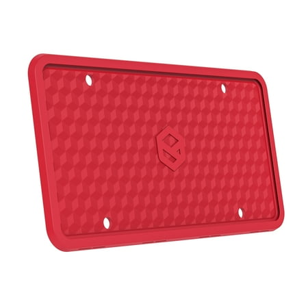 Rightcar Solutions Silicone License Plate Frames | The Original Premium Grade Silicone Car Plate Frame | Rust Proof, Rattle Proof, Weather Proof License Plate Holder (Red)