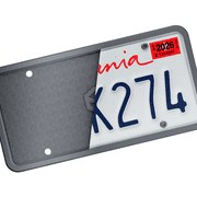 RightCar Silicone License Plate Frames | The Original Premium Grade Silicone Car Plate Frame | Rust Proof, Rattle Proof, Weather Proof | License plate frame | License Plate Holder (Grey)