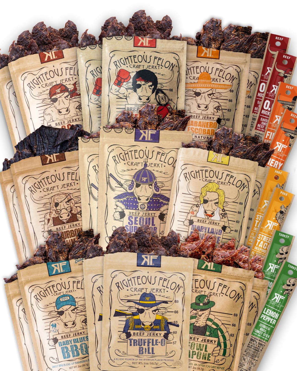 Righteous Beef Jerky Noah’s Ark Variety Gift Pack Great Gifts for Men