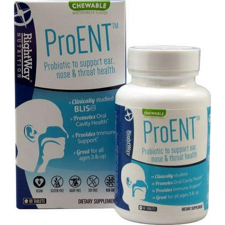 Rightway Nutrition - ProENT Probiotic Ear, Nose & Throat - 90 Chewable Tablets