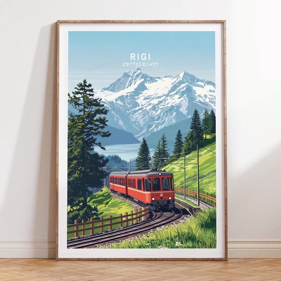 Rigi Switzerland Alpine Mountain Nature Print, Unframed Paper Print Size 8x12