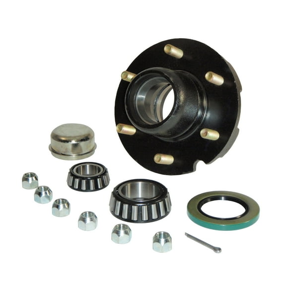 Rigid Hitch Trailer Hub Assembly- 6-Bolt on 5-1/2" Bolt Circle (H-1206HD-02-A) with 1-3/4 Inner / 1-1/4 Outer Bearings - Single