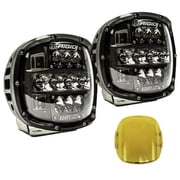 Rigid Lighting 300415 Driving/ Fog Light; Adapt XP Extreme Powersport; LED Bulb; 6 Inch x 5-3/4 Inch Rectangular; 80 Watt; Driving/ Spot Beam; 9384 Raw Lumens; Clear Polycarbonate Lens; Powder Coated