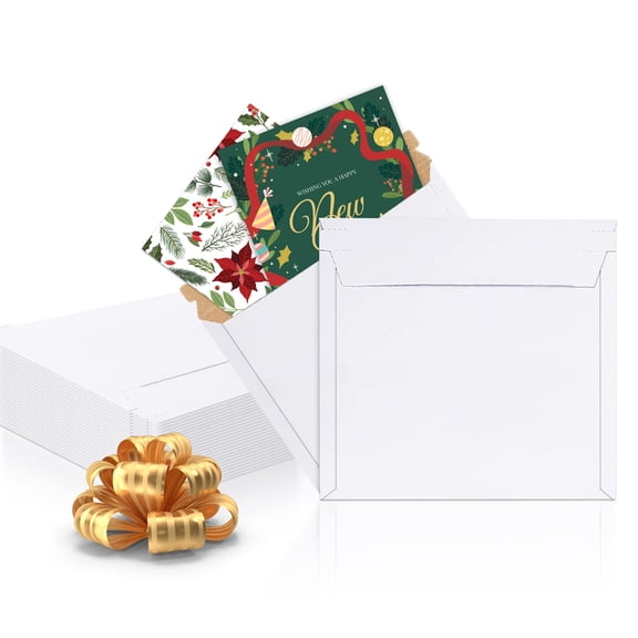 White Rigid Mailers, Stay Flat Cardboard Envelopes, 25 Count, 6 x 6 in