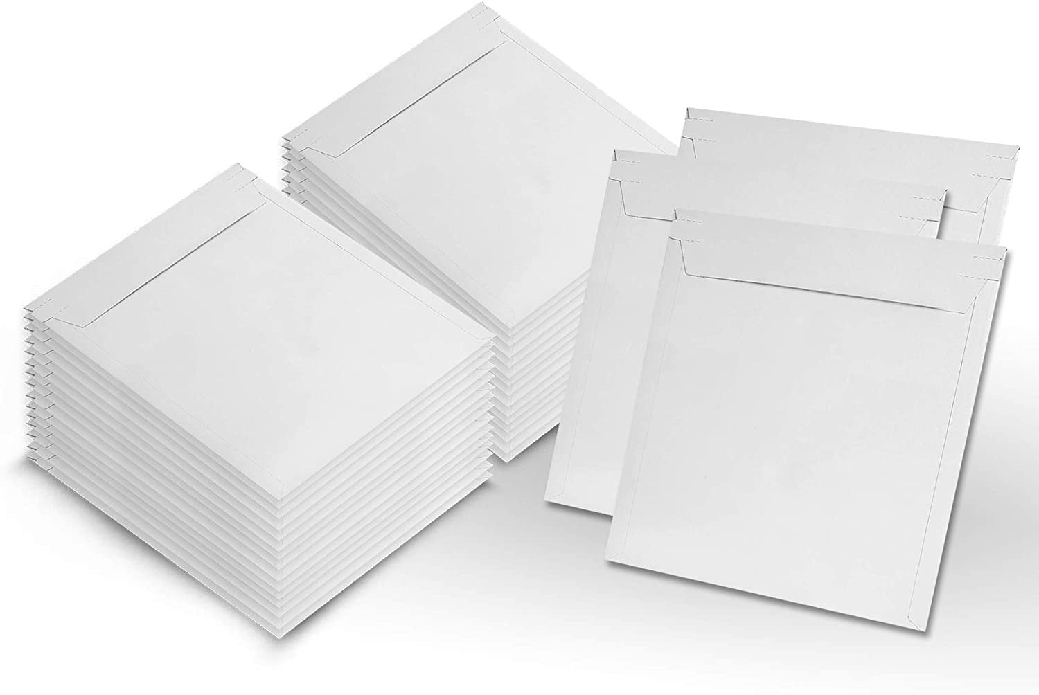 Rigid Mailers 6" x 6", Pack of 200 White Stay Flat Mailers, SelfSealing Rigid Mailer with Tear