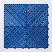 Rigid Modular Pp Interlocking Garage Floor Tiles, Industrial Plastic Garage Flooring Mats for Car Detailing Shop Workshop (A4 Dark Blue,1Piece)