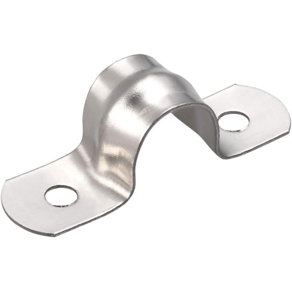 Rigid Pipe Strap(12 mm), 2 Holes 304 Stainless Steel Tension Tube Clip Clamp 20pcs