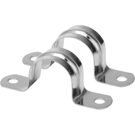 Rigid Pipe Strap 25 PCS M25 U Bracket Tube Strap 304 Stainless Steel Heavy Duty Rigid Pipe Strap 2 Holes Cable Clamp Hanger For Pipe Tube Fixing (D130M25)