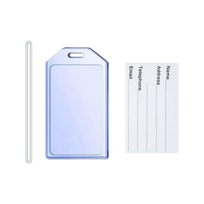 Rigid Plastic Luggage Tag Holders with 6 Inch Worm Loops, Suitcase ID Tag Identifiers with Business Card Insert Window