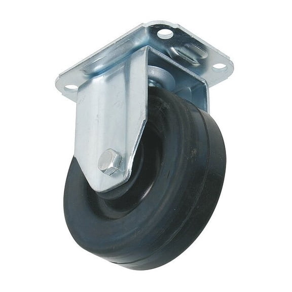 Manufacturer Varies Rigid Plate Caster,Rubber,5 in.,330 lb. 3A747