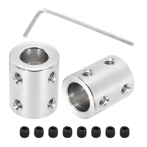 Rigid Screw Coupling 10mm to 12mm Shaft Coupler Connectors L22mm x D18mm Steel Joint Connectors Rigid Coupling Set for 3D Printers DIY Encoder with 24 Screw & Hex Wrench, 6 Pcs