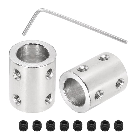 Rigid Screw Coupling 12mm to 12mm Shaft Coupler Connectors L22mm x D18mm Steel Joint Connectors Rigid Coupling Set for 3D Printers DIY Encoder with 24 Screw & Hex Wrench, 6 Pcs