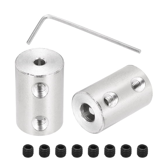 Rigid Screw Coupling 3.17mm to 6mm Shaft Coupler Connectors L22mm x D14mm Steel Joint Connectors Rigid Coupling Set for 3D Printers DIY Encoder with 24 Screw & Hex Wrench, 6 Pcs
