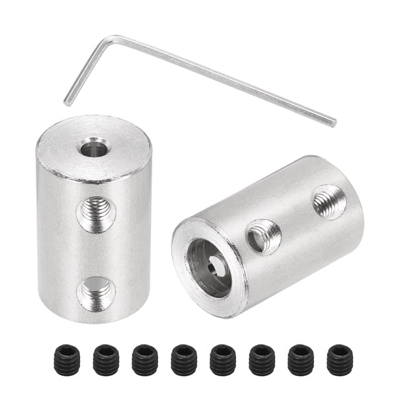 Rigid Screw Coupling 3.17mm to 8mm Shaft Coupler Connectors L22mm x D14mm Steel Joint Connectors Rigid Coupling Set for 3D Printers DIY Encoder with 24 Screw & Hex Wrench, 6 Pcs