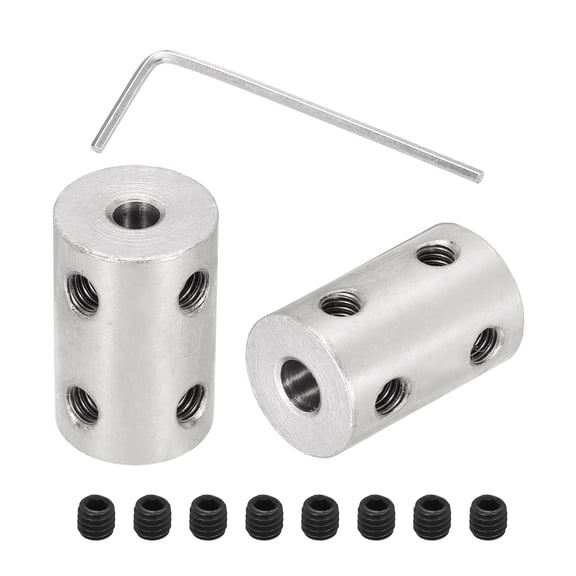 Rigid Screw Coupling 4mm to 5mm Shaft Coupler Connectors L22mm x D14mm Steel Joint Connectors Rigid Coupling Set for 3D Printers DIY Encoder with 24 Screw & Hex Wrench, 6 Pcs