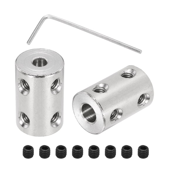 Rigid Screw Coupling 4mm to 6mm Shaft Coupler Connectors L22mm x D14mm Steel Joint Connectors Rigid Coupling Set for 3D Printers DIY Encoder with 24 Screw & Hex Wrench, 6 Pcs
