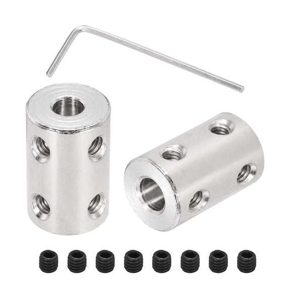 Rigid Screw Coupling 5mm to 6mm Shaft Coupler Connectors L22mm x D14mm Steel Joint Connectors Rigid Coupling Set for 3D Printers DIY Encoder with 24 Screw & Hex Wrench, 6 Pcs