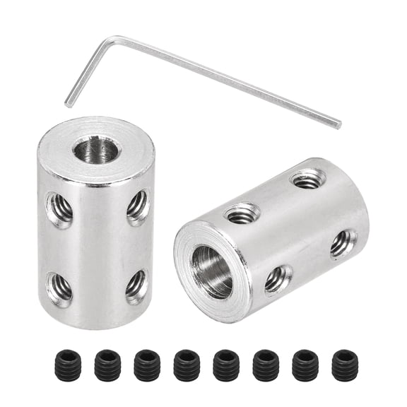 Rigid Screw Coupling 5mm to 7mm Shaft Coupler Connectors L22mm x D14mm Steel Joint Connectors Rigid Coupling Set for 3D Printers DIY Encoder with 24 Screw & Hex Wrench, 6 Pcs