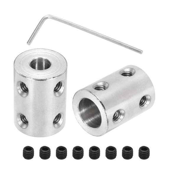Rigid Screw Coupling 6mm to 10mm Shaft Coupler Connectors L22mm x D16mm Steel Joint Connectors Rigid Coupling Set for 3D Printers DIY Encoder with 24 Screw & Hex Wrench, 6 Pcs