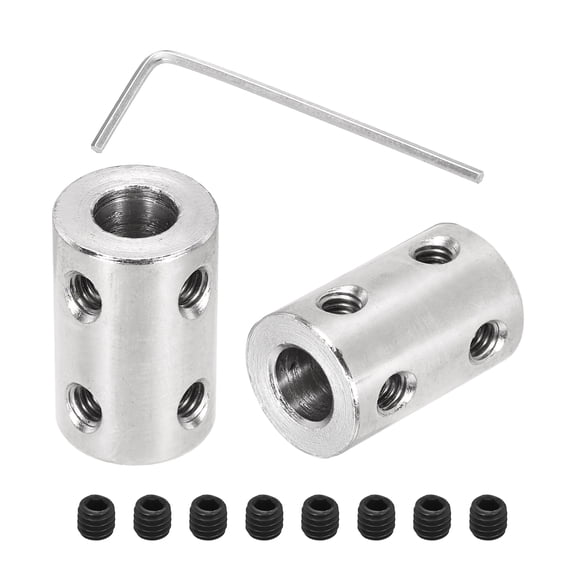 Rigid Screw Coupling 7mm to 7mm Shaft Coupler Connectors L22mm x D14mm Steel Joint Connectors Rigid Coupling Set for 3D Printers DIY Encoder with 24 Screw & Hex Wrench, 6 Pcs