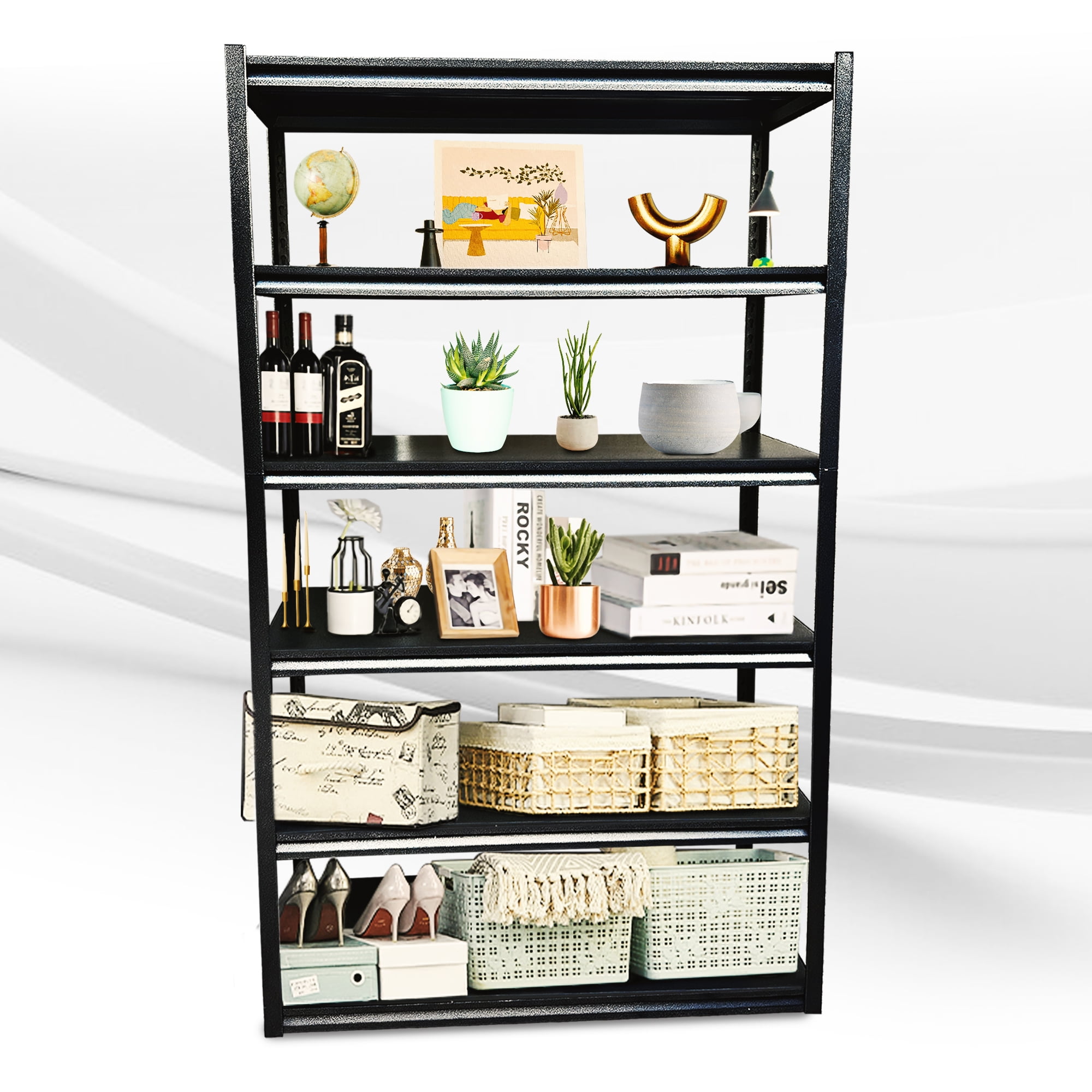 Rigma 6-Tier Heavy Duty Steel Shelf, Multi-use Storage Rack, 48”W X 20 ...