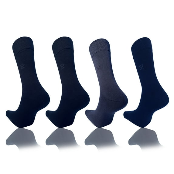 Rigma Mens Bamboo Dress Socks for Men - Soft Touch Seamless Eco-friendly 4 Pairs