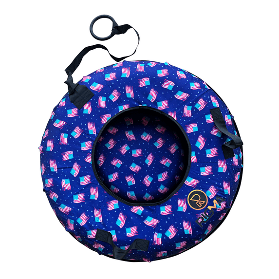 Rigma Snow Tube - Heavy Duty Snow Sleds | Hard Plastic Bottom, High Speed Tubes, Inflatable Snow Sled For Adults & Kids - American Flag