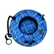 Rigma Snow Tube - Heavy Duty Snow Sleds | Hard Plastic Bottom, High Speed Tubes, Inflatable Snow Sled For Adults & Kids - Blue