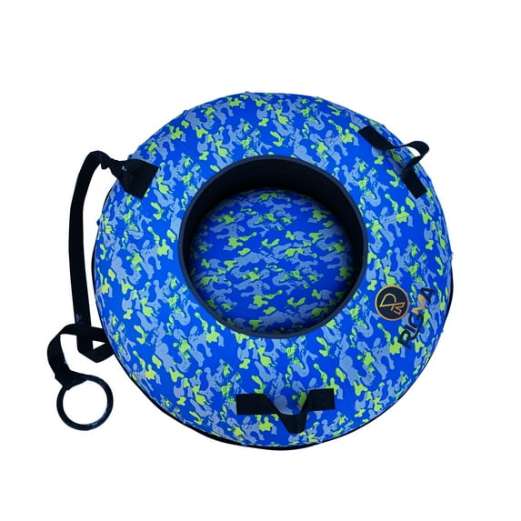 Rigma Snow Tube - Heavy Duty Snow Sleds | Hard Plastic Bottom, High Speed Tubes, Inflatable Snow Sled For Adults & Kids - Blue