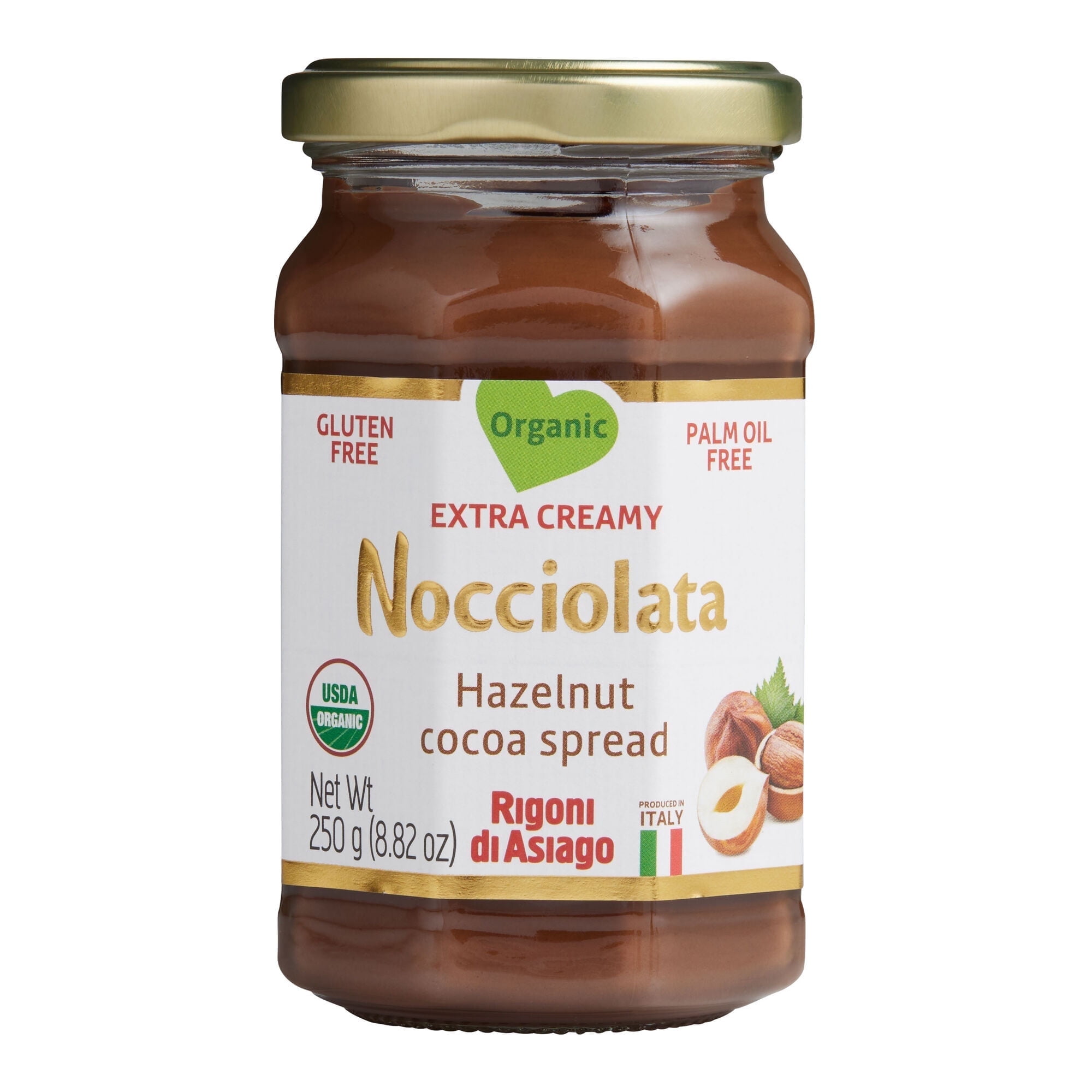 Rigoni Di Asiago Organic Nocciolata Hazelnut Spread 8.82 oz Pack of 2
