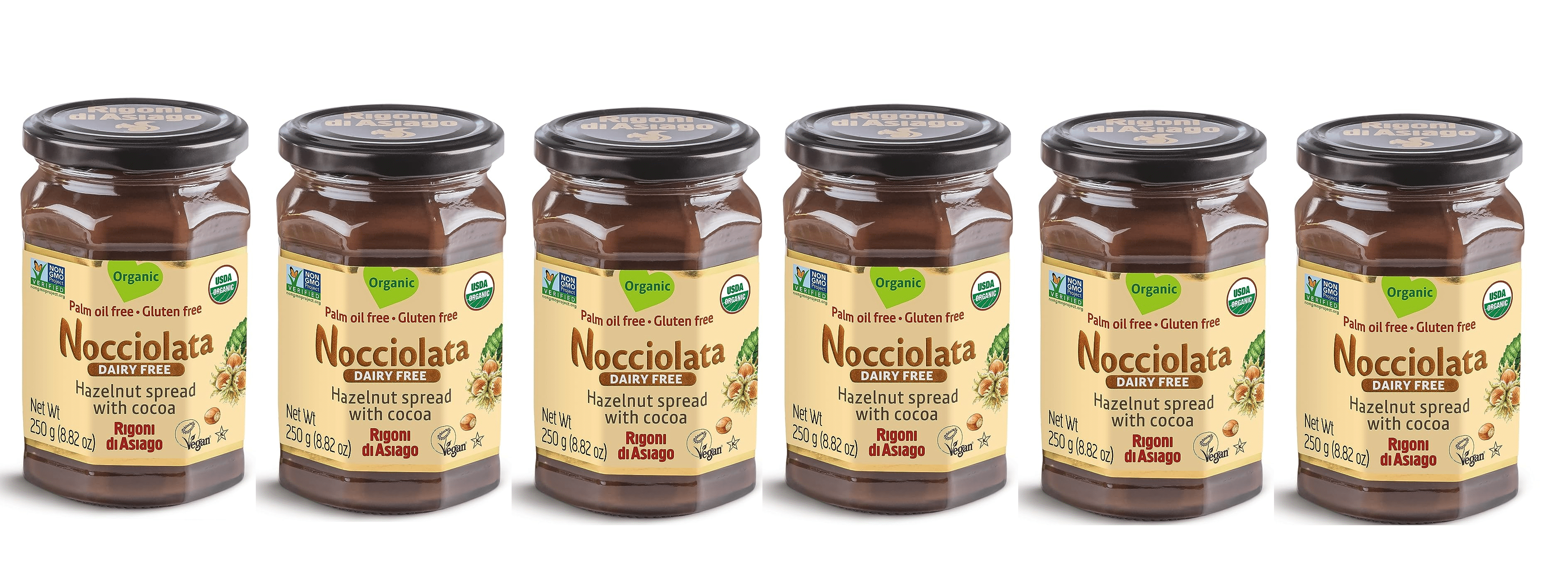 Rigoni Organic Dairy Free Nocciolata Classic Hazelnut Spread, 8.82 OZ (Pack of 6)