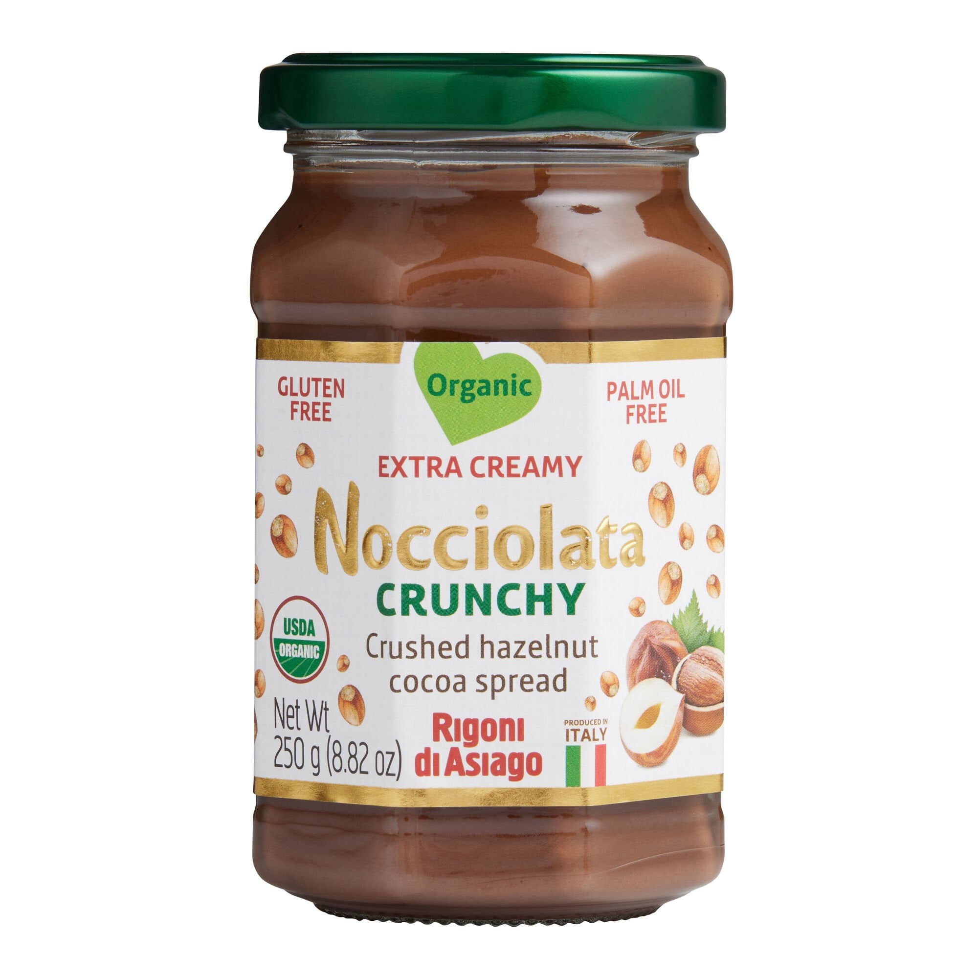Rigoni di Asiago Nocciolata Organic Crushed Cocoa Hazelnut Spread Crunchy - 8.82 o