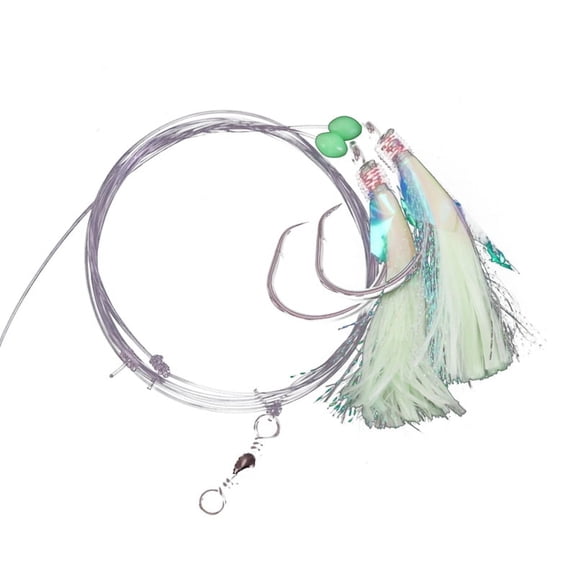 -Rigs 8/0 Lures Bait Rigs, Glow Fishing Beads High Carbon Hooks for Freshwater/Saltwater D