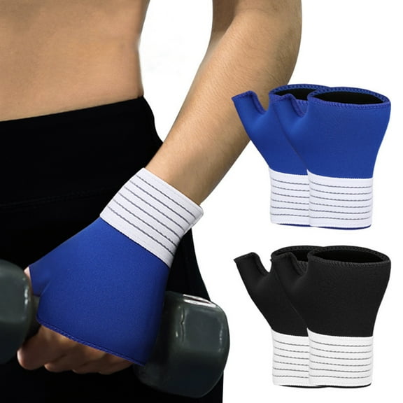 Riguas 1 Pair Sports Palm Brace Wrist Support Sleeves with Adjustable Straps Neoprene Wrist Brace Compression Carpal Tunnel for Wrist Pain Relief Sports Glove Wrist Brace for Men Women