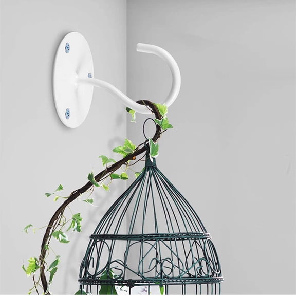 Riguas 1 Set Ceiling Hook Large Size Anti-rust Great Load Bearing Anti-deformed Anti-falling Hang Bird Feeder Wall-mounted Wall Ceiling Wind Chimes Hook for Home