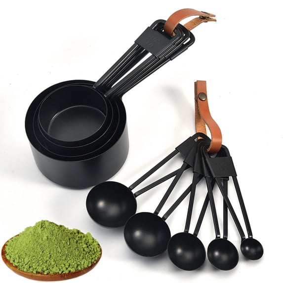 Riguas 1 Set Measuring Spoons Food Grade Clear Scale Heat Resistant Comfortable Handle Non-stick Measure Liquid Powder Stainless Steel Measuring Cups Baking Tools Kitchen Gadgets