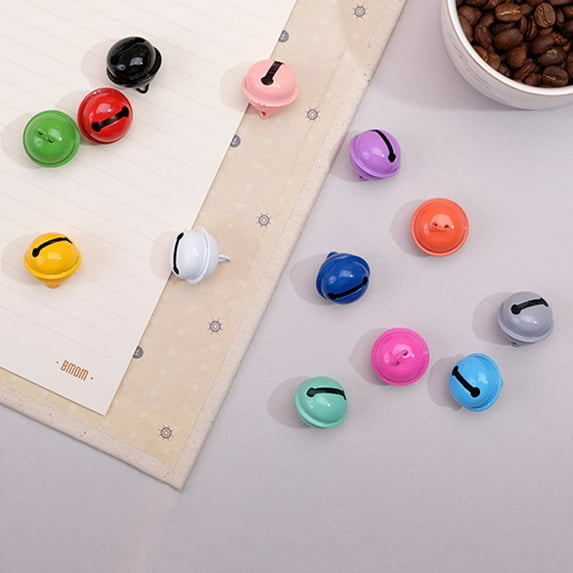 Riguas 10Pcs Christmas Bells Assortment Kit Colorful Bell Charms Metal Craft Pendant Handmade Jewelry Keychain DIY Making Accessories Party Festival Decorations