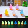 thumbnail image 1 of Riguas 10Pcs Mini Christmas Tree Decoration Glow in The Dark Resin Crafts DIY Dollhouse Snow Garden Desktop Miniature Xmas Tree Ornament Holiday Decor, 1 of 6