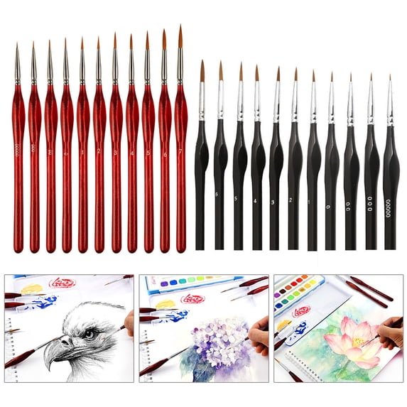 Riguas 11Pcs Paint Brush Soft Bristle Miniature Detail Art Brush Set for Beginners Amateurs Professionals Supply