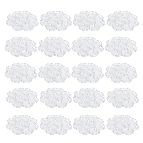 Riguas 20Pcs Disposable Paint Tray Transparent Color Mixing Palette One-Time Use Painting Supplies for Artists Art Studios Schools