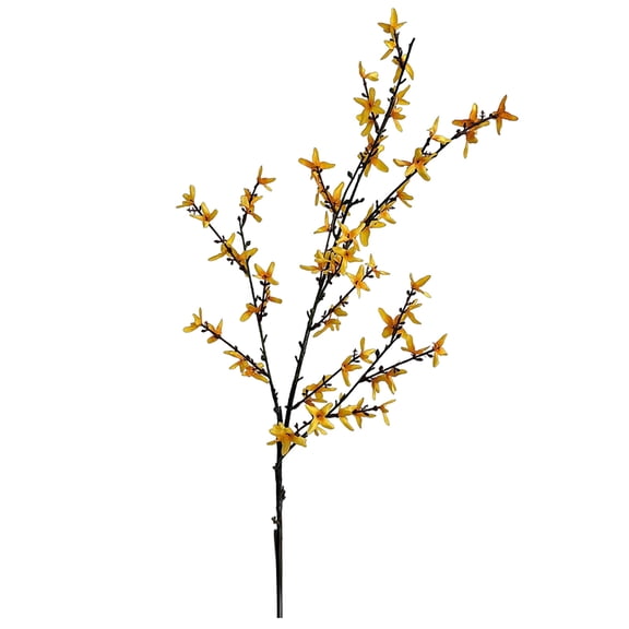 Riguas 45 Inch Artificial Forsythia Flower Branches Fake Spring Forsythia Stem Faux Winter Jasmine Branches for Vase Floral Arrangement Wedding Party Home Decoration
