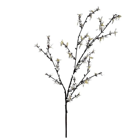 Riguas 45 Inch Artificial Forsythia Flower Branches Fake Spring Forsythia Stem Faux Winter Jasmine Branches for Vase Floral Arrangement Wedding Party Home Decoration