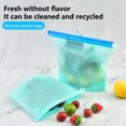 thumbnail image 1 of Riguas 500/1000/1500ML Food Storage Bag Reusable Good Sealing Food Preservation Silicone Fruit Meat Fresh-keeping Bag with Scale for Home, 1 of 8