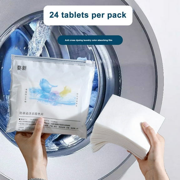Riguas 50Pcs/Set Color Absorber Laundry Sheet Fragrance Free Home Apartment Non-woven Fabric Dye Catcher Clothes Color Grasper Trapping Sheet Kit
