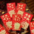 thumbnail image 1 of Riguas 6Pcs Chinese Red Envelopes Cute Cartoon Dragon Design Create Atmosphere Good Symbolism Festive Money Holders, 1 of 8