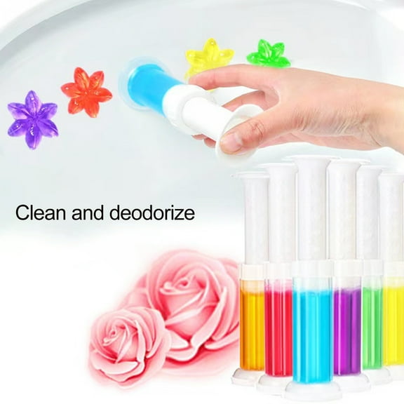 Riguas 75G Toilet Deodorant Gel Flower Shape Toilet Cleaner Effective Odor Prevention Toilet Freshener for Home Bathroom