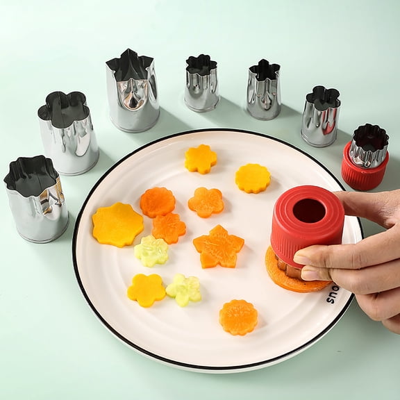 Riguas 8Pcs/Set Cookie Cutter Heat-resistant Non-stick Anti-Deform Quick Demoulding DIY Flower Animal Biscuit Cutter Kitchen Tool