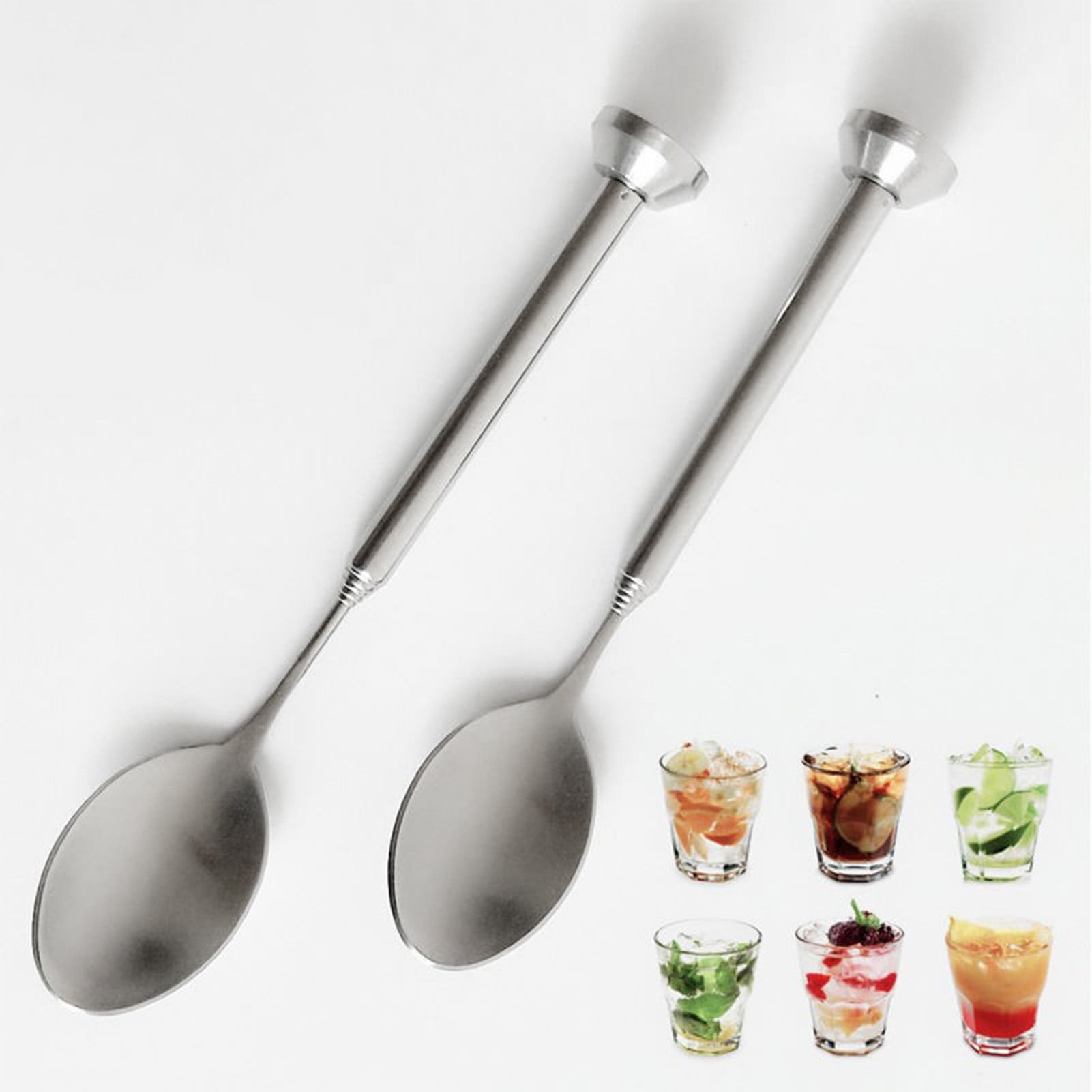 Riguas Bar Spoon Telescopic Easy to Carry Smooth Fine Workmanship