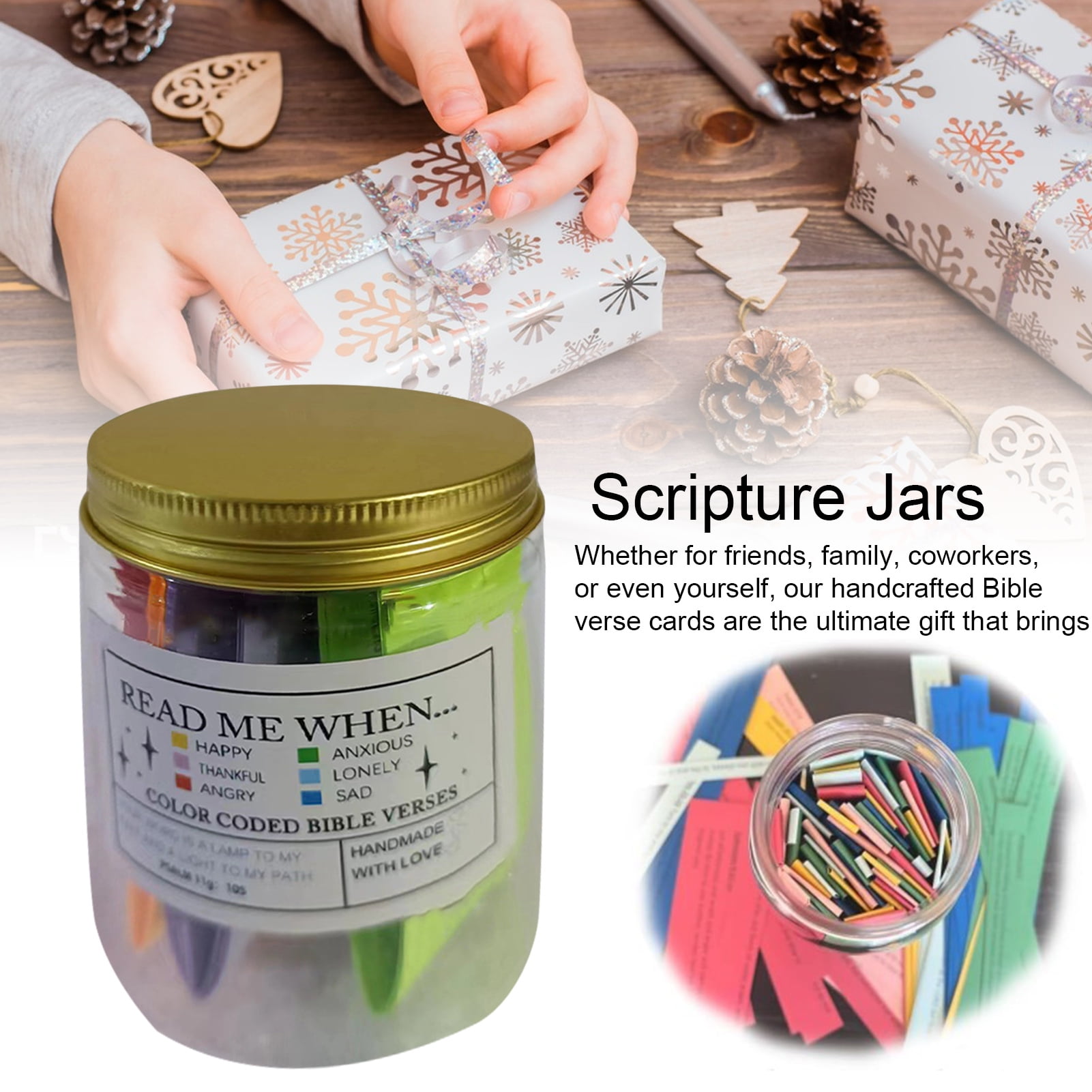 Riguas Bible Verses Jar Scripture Cards Handmade Rich Cards Anxiety