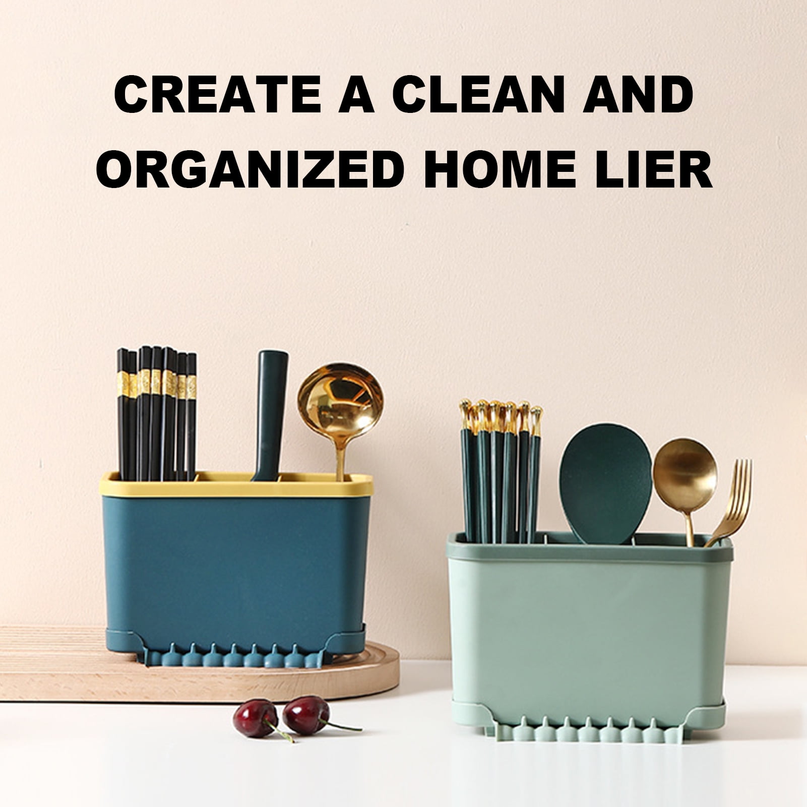 Riguas Chopstick Holder with Drainage Holes 3 Grids Large Caliber Easy